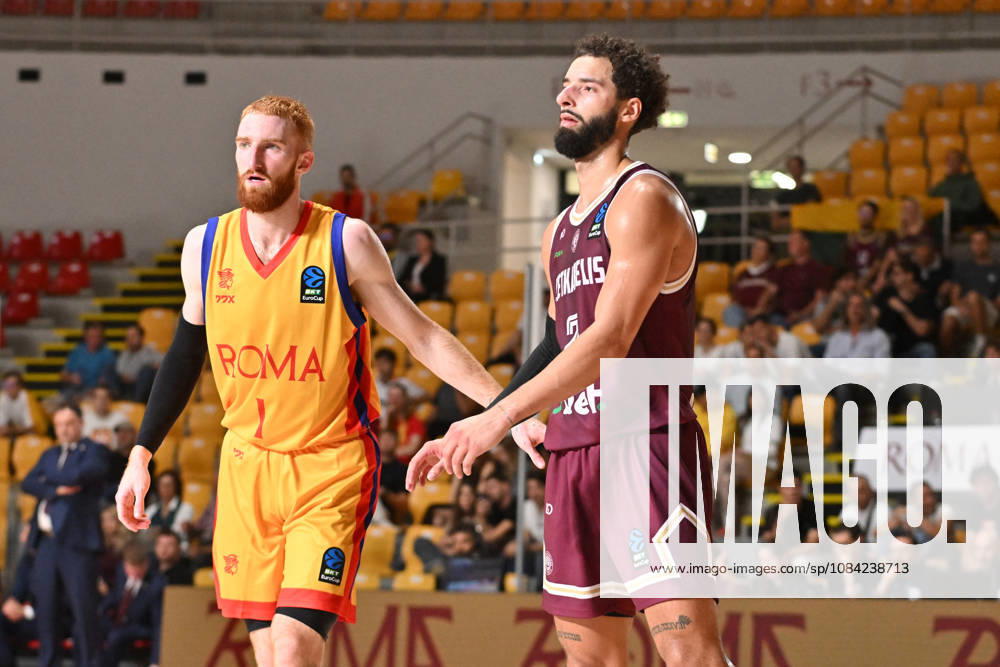 BASKETBALL - EuroCup - Roma Basketball vs. Lietkabelis Panevezys Photo by IPA ABACAPRESS.COM89407424 - Niccolo Mannion of BC Roma (L) and Alexander Schumacher of Lietkabelis Panevezys during the BKT EuroCup Round 2 game between BC Roma and Lietkabelis at the Palazzetto dello on July 7, 2026, in Rome, Italy. Rome Italy