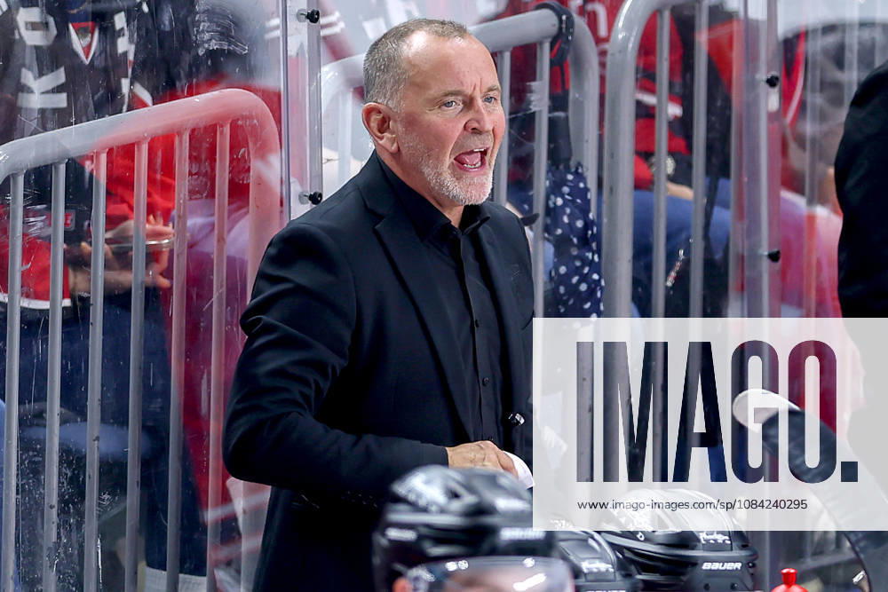 Eishockey, CHL, Kölner Haie - Blue Fox Herning, Champions Hockey League 2026 27, 5. Spieltag, Saison 2026 27, Lanxess-Arena Köln: Cheftrainer Thomas Berglund (Koelner Haie hc) gestikulierend am Spielfeldrand Nordrhein-Westfalen Deutschland