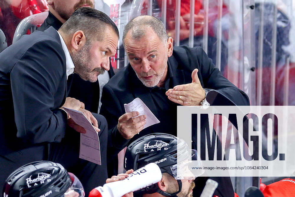 Eishockey, CHL, Kölner Haie - Blue Fox Herning, Champions Hockey League 2026 27, 5. Spieltag, Saison 2026 27, Lanxess-Arena Köln: Cheftrainer Thomas Berglund (Koelner Haie hc) gestikulierend am Spielfeldrand Nordrhein-Westfalen Deutschland