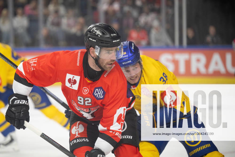 CHL; Kölner Haie - Herning Blue Fox ; Köln, 07.10.2026 Marcel Noebels (Kölner Haie, Sturm, 92); Morten Poulsen (Herning Blue Fox, Sturm, 38); CHL; Kölner Haie - Herning Blue Fox am 07.10.2026 in der LanxessArena in Köln (Deutschland).