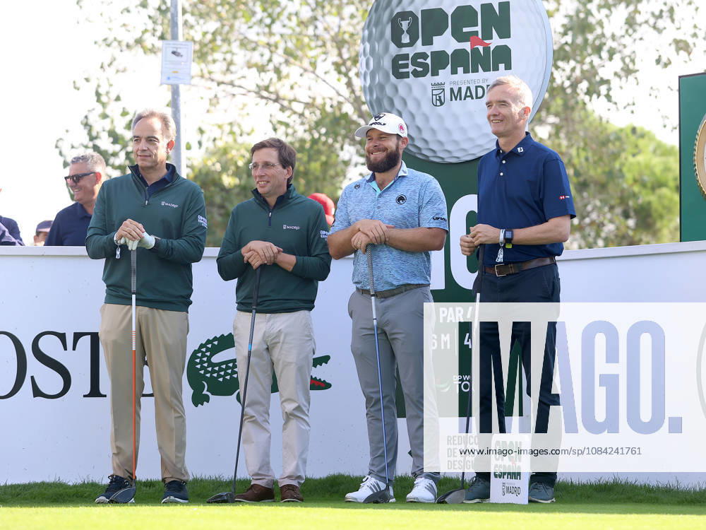 ESP: Mutua Madrid Open de Tenis Tyrrell Hatton, the Mayor of Madrid, Josà Luis Martinez-Almeida and the British Ambassador to Spain, Sir Alex Ellis, during his participation in the Spanish Open Pro-Am, held at the Villa de Madrid Country Club on October 7, 2026 in Madrid, Spain Madrid Spain