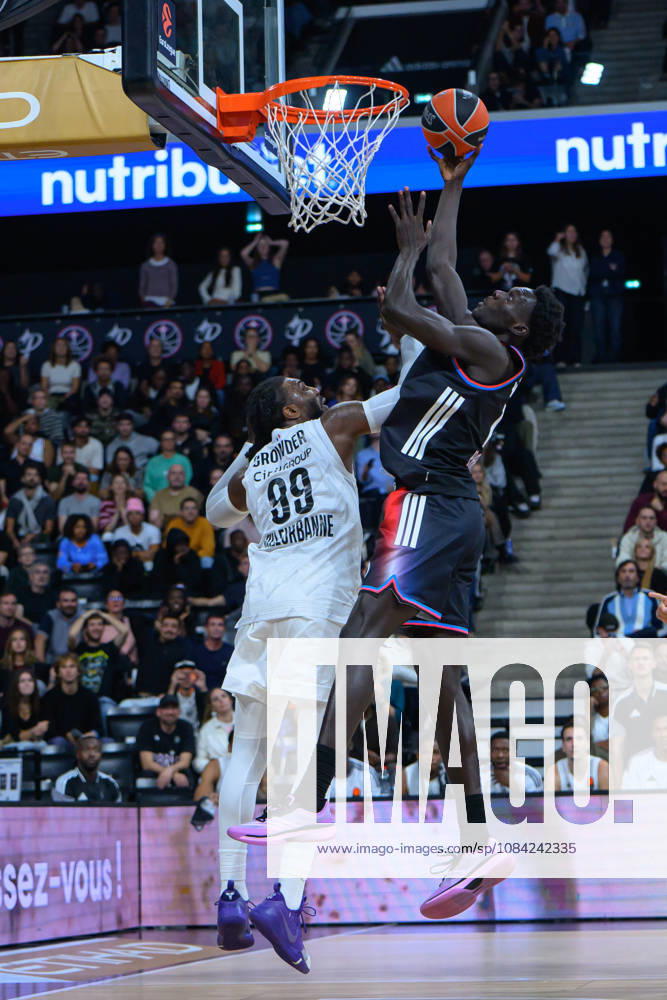 EuroLeague 2026, Paris Basketball vs LDLC ASVEL Villeurbanne, Basketball JAE CROWDER OF ASVEL and Mouhamed Faye of Paris Basket during the EuroLeague 2026 match between Paris Basketball and LDLC ASVEL Villeurbanne at Adidas Arena on October 07, 2026 in Paris, France. Paris Adidas Arena France
