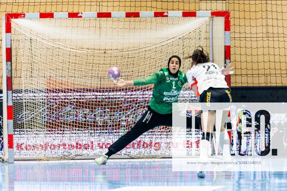 GER, Handball, Frauen, Saison 2026 2027, Alsco 1.Bl, 5.Spieltag, Thüringer HC - HSG Blomberg-Lippe Nuria Bucher (HSG Blomberg-Lippe), Maie Gomma (Thueringer HC,1) 99947 Bad Langensalza Salza Halle Sporthalle Mehrz Thüringen Deutschland