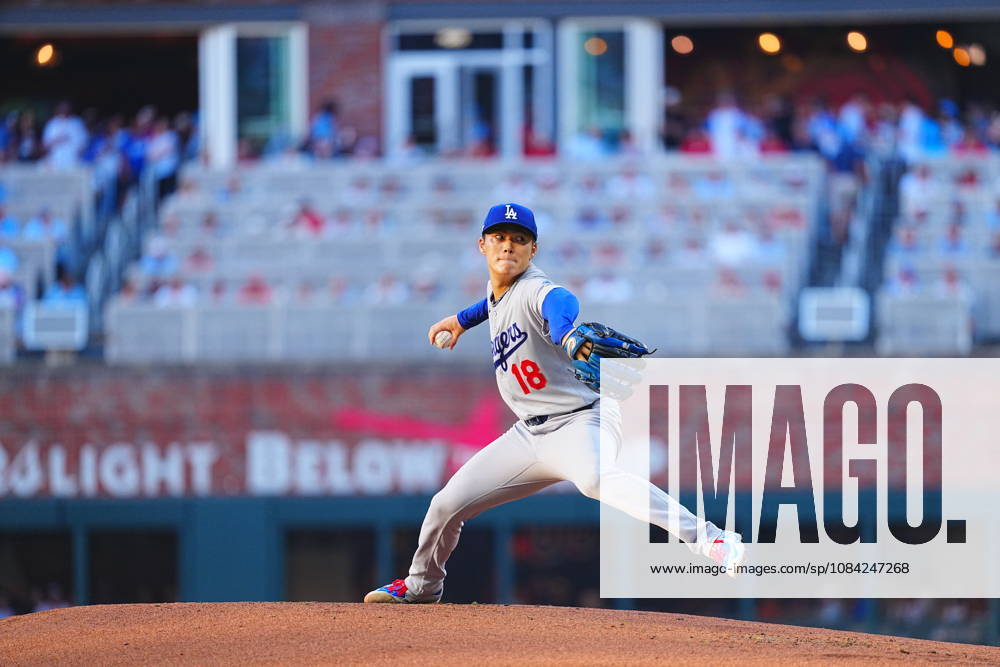 Yoshinobu Yamamoto,(Dodgers) Starting pitcher Yoshinobu Yamamoto Oct.6,2026 - Baseball : MLB, Baseball Herren, USA National League Division Series Atlanta Braves vs. Los Angeles Dodgers Venue: Truist Park (Cumberland, Georgia, USA) aflo_353997392 YujixArakawax