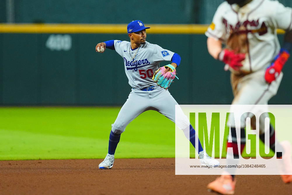 Markus Lynn Mookie Betts(Dodgers) Starting lineup Markus Lynn Mookie Betts Oct.7,2026 - Baseball : MLB, Baseball Herren, USA National League Division Series Atlanta Braves vs. Los Angeles Dodgers Venue: Truist Park (Cumberland, Georgia, USA) aflo_354249853 YujixArakawax