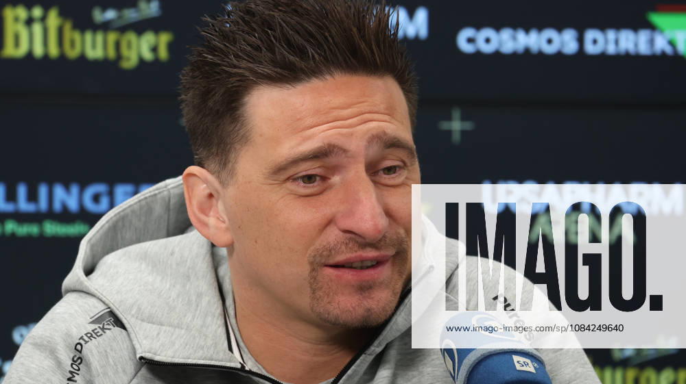 Fussball 1.Bundesliga , SV Elversberg - Pressekonferenz mit Vincent Wagner v.l. Vincent Wagner Trainer (SV 07 Elversberg) Elversberg