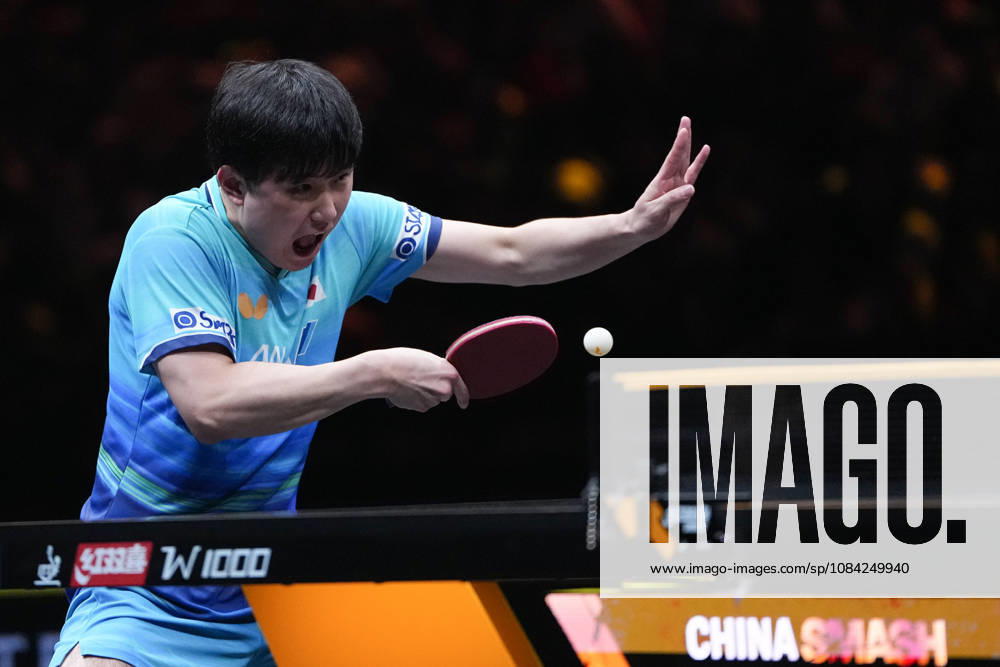 (261008) -- BEIJING, Oct. 8, 2026 -- Harimoto Tomokazu of Japan hits a return during the men s singles round of 16 match between Zhou Qihao of China and Harimoto Tomokazu of Japan at 2026 World Table tennis, Tischtennis (WTT) China Smash in Beijing, China, Oct. 8, 2026. ) (SP)CHINA-BEIJING-TABLE TENNIS-WTT-CHINA SMASH-MEN S SINGLES (CN) JuxHuanzong