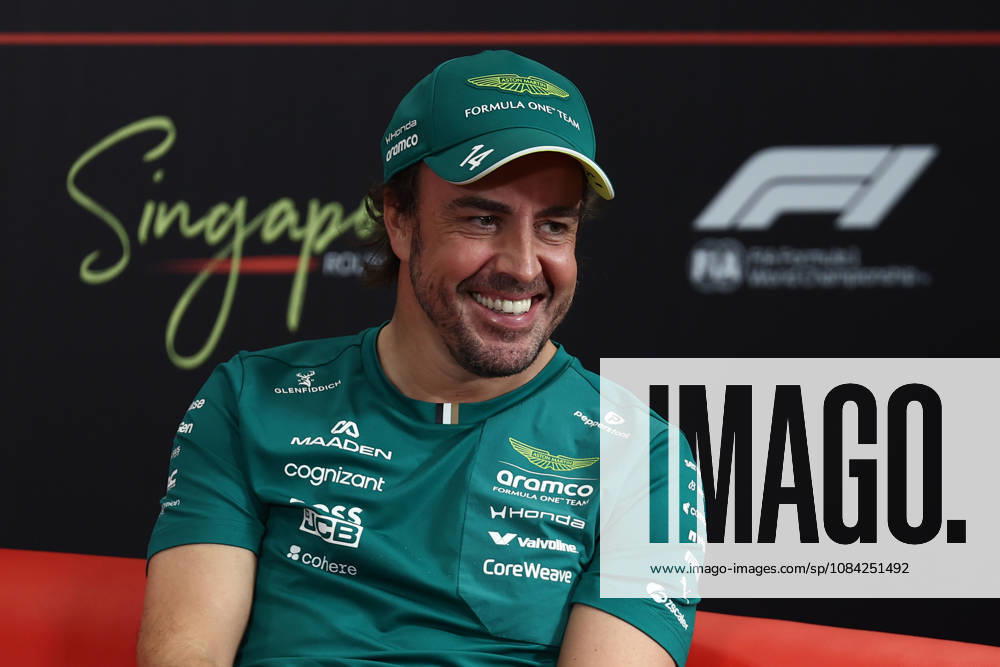 F1 Singapore Grand Prix 2026 Previews Fernando Alonso of Aston Martin Aramco during the press conference, PK, Pressekonferenz ahead of the Formula 1 Singapore Grand Prix at Marina Bay Street Circuit in Singapore on October 8, 2026. Singapore Singapore