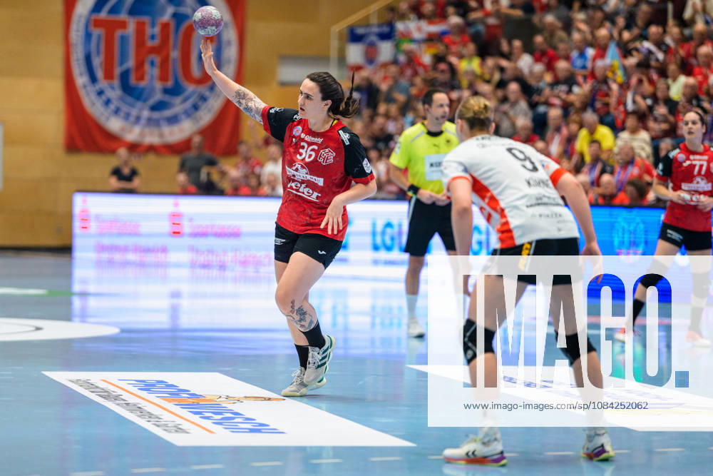 Marcela Arounian (Thueringer HC, 36), Nieke Kuehne (HSG Blomberg-Lippe, 09) GER, Thueringer HC gegen HSG Blomberg-Lippe, Handball, Alsco Handball Bundesliga Frauen, Saison 2026 2027, 5. Spieltag, Mittwoch, 19.30 Uhr, 07.10.2026 GER, Thueringer HC gegen HSG Blomberg-Lippe, Handball, Alsco Handball Bundesliga Frauen, Saison 2026 2027, 5. Spieltag, Mittwoch, 19.30 Uhr, 07.10.2026 Bad Langensalza