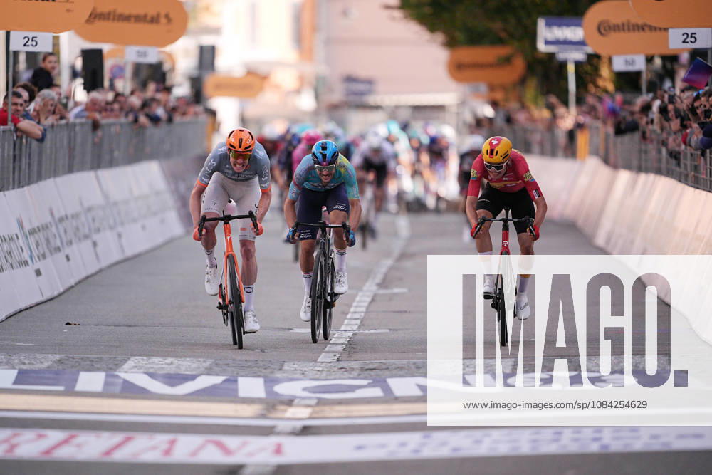 France s Dorian Godon of Netcompany INEOS winner of the race on the finish line during the 110th edition of the Gran Piemonte 2026 a 185 km one day race from Asti to Bra on October 08, 2026, Italy.
