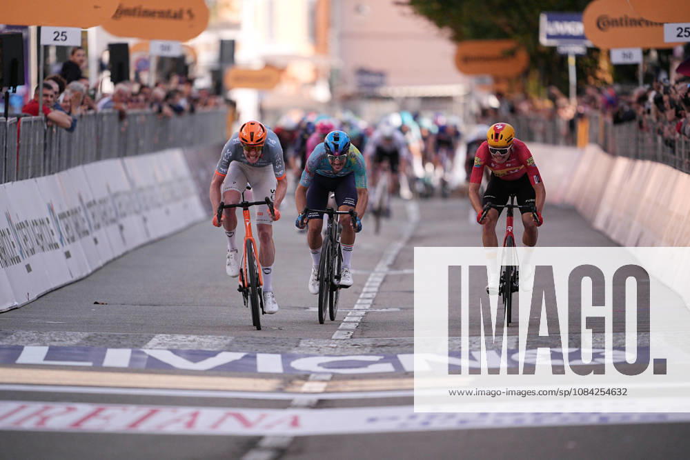 France s Dorian Godon of Netcompany INEOS winner of the race on the finish line during the 110th edition of the Gran Piemonte 2026 a 185 km one day race from Asti to Bra on October 08, 2026, Italy.