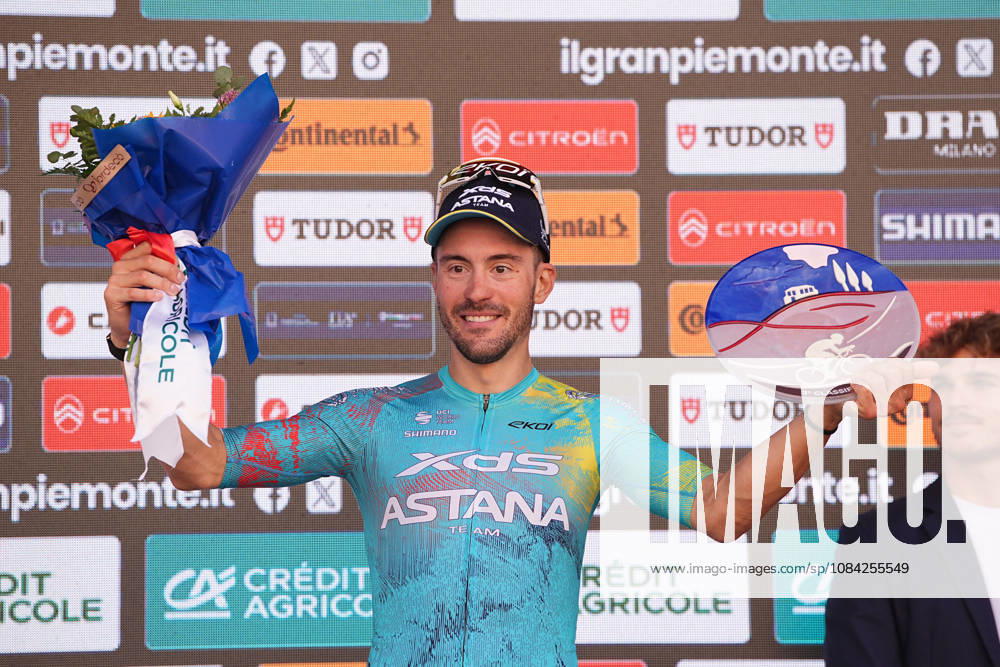 Third place Italy s Alberto Bettiol of XDS Astana Team on the podium after the 110th edition of the Gran Piemonte 2026 a 185 km one day race from Asti to Bra on October 08, 2026, Italy.