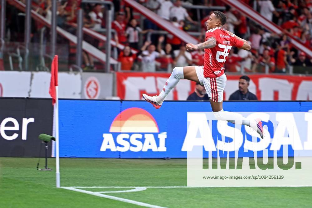 7th October 2026; Beira-Rio Stadium, Porto Alegre, Brazil; Brazilian Serie A Football, Internacional versus Corinthians; Vitinho of Internacional celebrates his goal in the 11th minute to go up 1-0 MaxxPeixoto DiaEsportivo