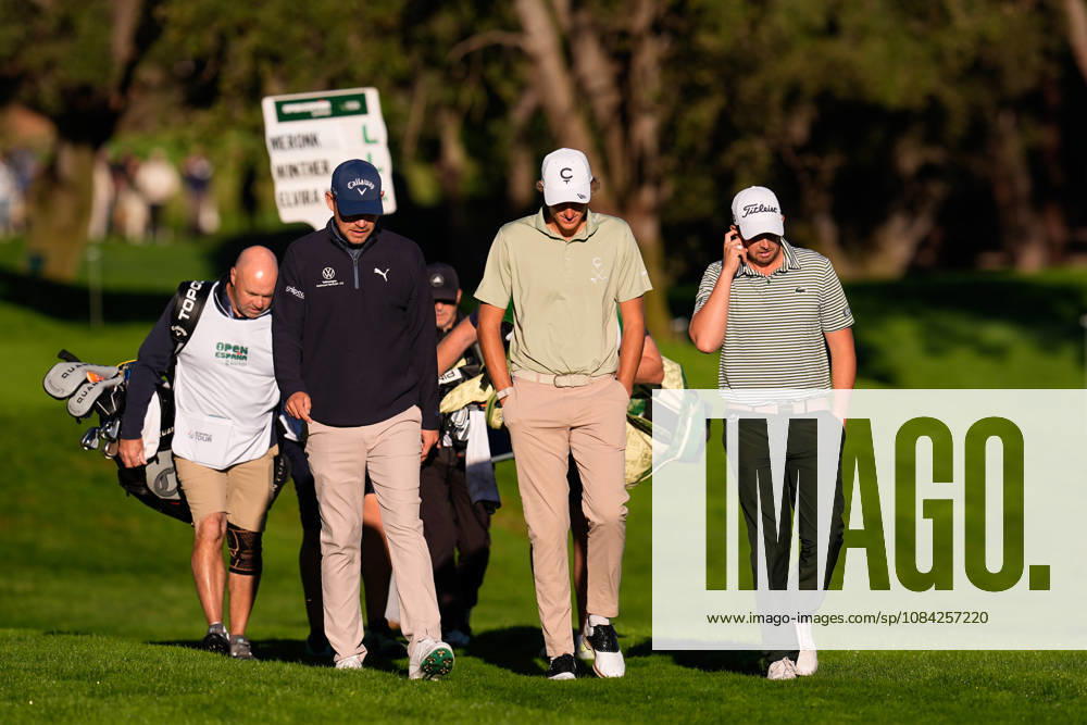 Jeff Winther of Denmark, Adrian Meronk of Poland and Manuel Elvira of Spain during the Open de Espao±a 2026 presented by Madrid, R1, golf tournament of DP World Tour at Club de Campo Villa de Madrid on October 08, 2026, in Madrid, Spain. Open De Espao±A Presented By Madrid R1 - DP World Tour 2026 - ZUMAa181 20261008_zaa_a181_028