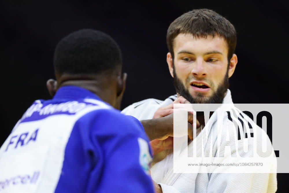 AZERBAIJAN, BAKU - OCTOBER 8, 2026: Maxime-Gael Ngayap Hambou (L) of France and Boris Rutovic of Serbia compete in their -90 kg bout as part of the 2026 World Judo Championships at the National Gymnastics Arena. Mikhail Sinitsyn TASS 98958547