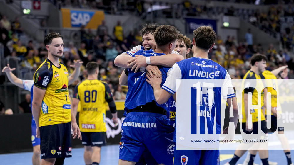 Spieler vom ThSV Eisenach, Jubel, jubeln, jubelt, celebration, Freude, freuen, freut sich, zuversichtlich, optimistisch, positiv, Spielszene, 08.10.2026, Mannheim (Deutschland), Handball, Bundesliga, Rhein-Neckar Löwen - ThSV Eisenach