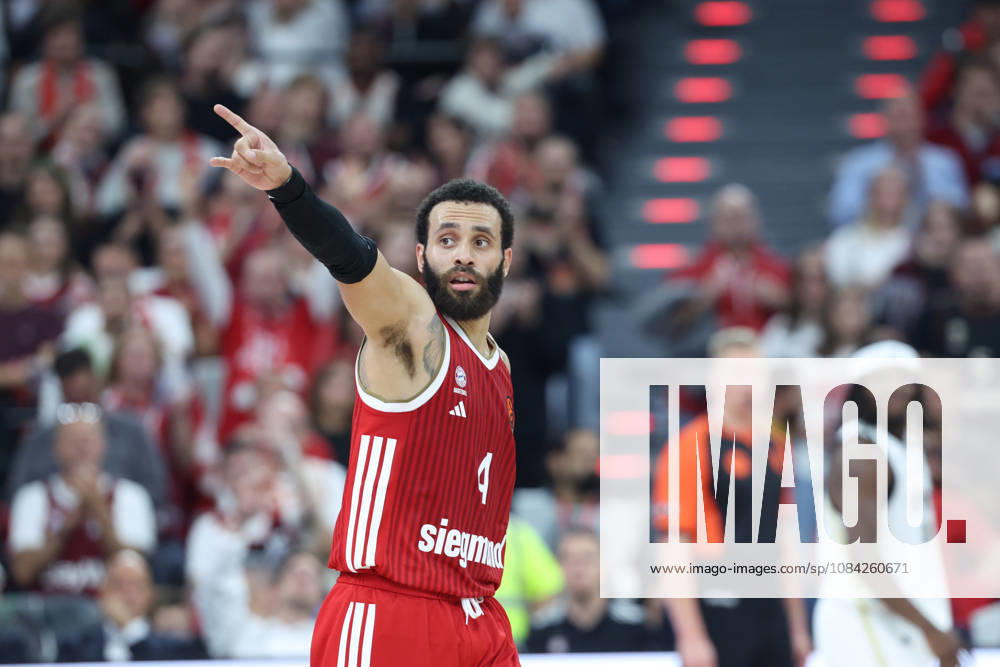 Duane Washington Jr. (FC Bayern Basketball, 04) bejubelt einen Treffer, GER, FC Bayern Basketball vs. Virtus Bologna, Basketball, Euroleague, 4. Spieltag, Saison 2026 2027, 08.10.2026, GER, FC Bayern Basketball vs. Virtus Bologna, Basketball, Euroleague, 4. Spieltag, Saison 2026 2027, 08.10.2026 Muenchen
