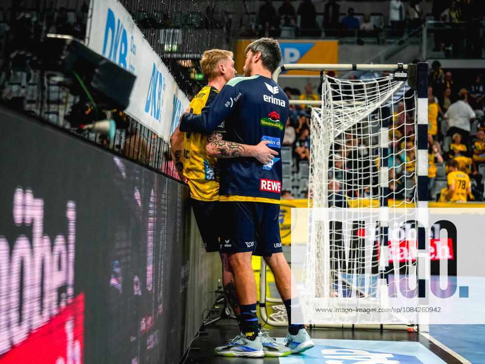 Handball Opel HBL, Rhein-Neckar Loewen - ThSV Eisenach v.l. Edwin Aspenbäck (Rhein-Neckar Löwen), Jacob Agent Lassen (Rhein-Neckar Löwen)