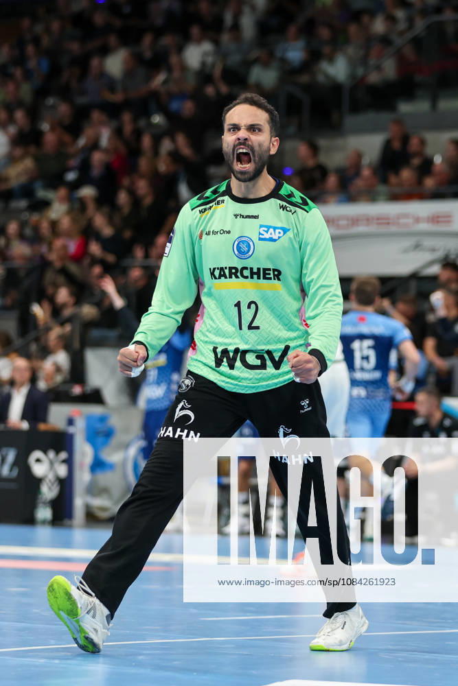 Mohamed El Tayar (TVB Stuttgart, 12) freut sich GER, TVB Stuttgart vs. HSG Wetzlar, Handball, Opel Handball-Bundesliga, 8. Spieltag, Spielzeit 2026 2027, 08.10.2026 GER, TVB Stuttgart vs. HSG Wetzlar, Handball, Opel Handball-Bundesliga, 8. Spieltag, Spielzeit 2026 2027, 08.10.2026 Stuttgart