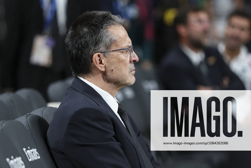 Pedro Martinez, head coach of Real Madrid, looks on during the Euroleague Basketball Regular Season Round 4 game between Real Madrid v Partizan Mozzart Bet Belgrade at Movistar Arena on October 08, 2026 in Madrid, Spain. Real Madrid V Partizan Mozzart Bet Belgrade - Euroleague 2025 2026 - ZUMAa181 20261008_zaa_a181_219