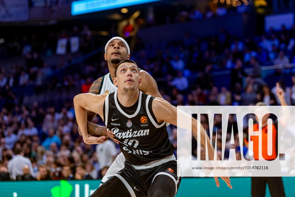 ESP: Euroleague Real Madrid v Partizan Belgrade Chuma Okeke of Real Madrid and Nikola Tanaskovic of PArtizan during the Euroleague match between Real Madrid and Partizan Mozzart Bet Belgrade played at Movistar Arena Stadium on October 8 2026 in Madrid Spain Madrid Spain Basketball