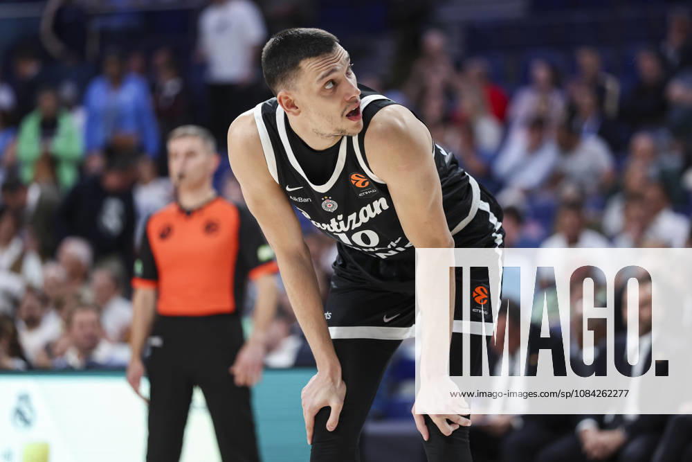 Nikola Tanaskovic of Partizan Mozzart Bet Belgrade gestures during the Euroleague Basketball Regular Season Round 4 game between Real Madrid v Partizan Mozzart Bet Belgrade at Movistar Arena on October 08, 2026 in Madrid, Spain. Madrid Spain - ZUMAa181 20261008_zaa_a181_220