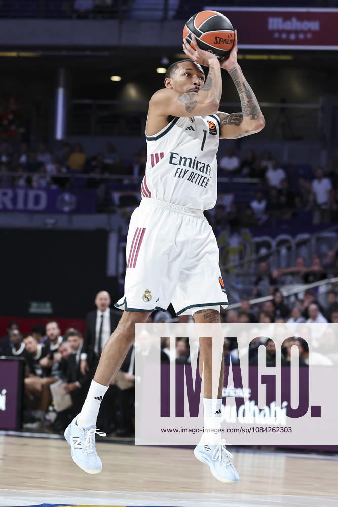 Nick Smith Jr. of Real Madrid in action during the Euroleague Basketball Regular Season Round 4 game between Real Madrid v Partizan Mozzart Bet Belgrade at Movistar Arena on October 08, 2026 in Madrid, Spain. Madrid Spain - ZUMAa181 20261008_zaa_a181_225