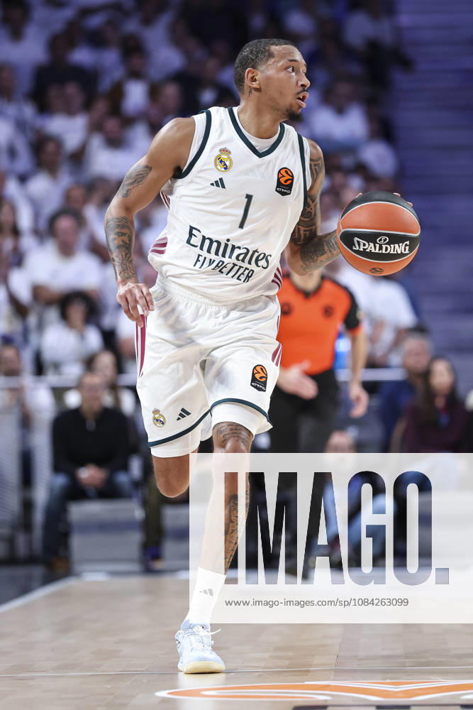 Nick Smith Jr. of Real Madrid in action during the Euroleague Basketball Regular Season Round 4 game between Real Madrid v Partizan Mozzart Bet Belgrade at Movistar Arena on October 08, 2026 in Madrid, Spain. Madrid Spain - ZUMAa181 20261008_zaa_a181_242