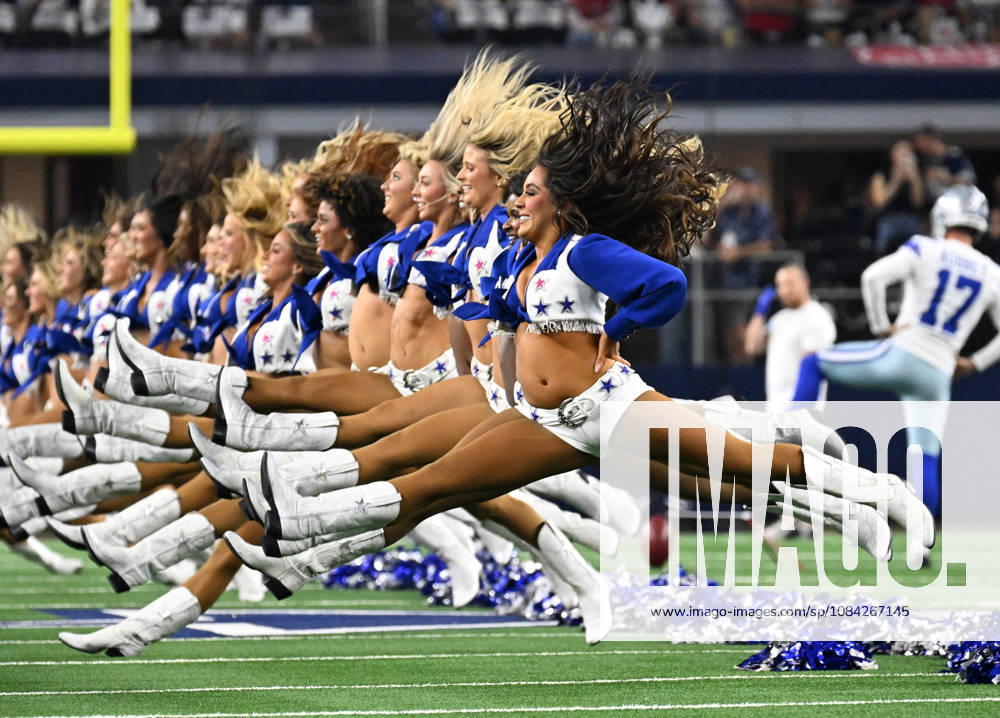 Dallas Cowboys Cheerleaders perform at the Cowboys and Tampa Bay Buccaneers game at AT&T Stadium in Arlington, Texas on Thursday, October 8, 2026. ARL2026100828 IANxHALPERIN