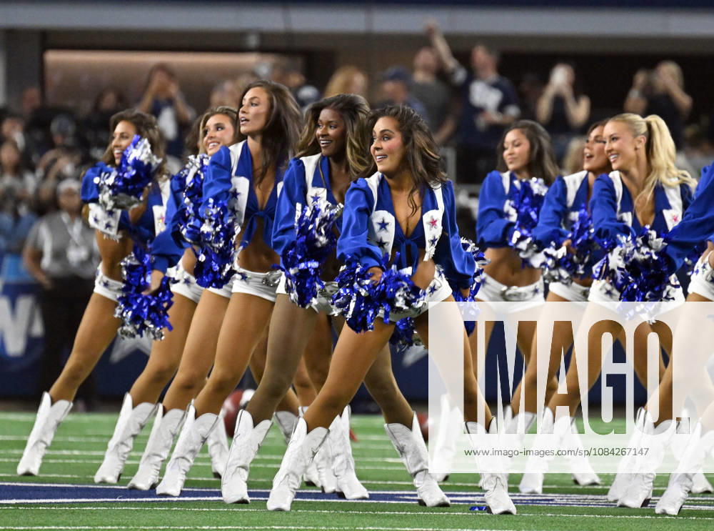 Dallas Cowboys Cheerleaders perform at the Cowboys and Tampa Bay Buccaneers game at AT&T Stadium in Arlington, Texas on Thursday, October 8, 2026. ARL2026100830 IANxHALPERIN