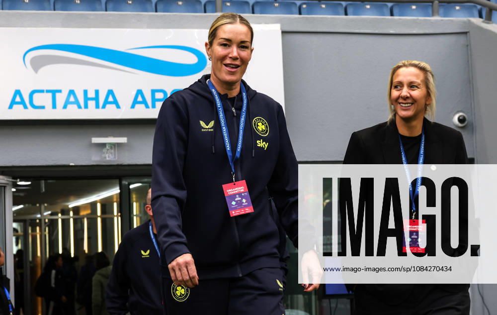 2027 FIFA Women s World Cup Round One Qualifying Play-off First Leg, Astana Arena, Astana, Kazakhstan 9 10 2026 Kazakhstan vs Republic of Ireland Ireland goalkeeping coach Emma Byrne and Head Coach Carla Ward before the game Emma Byrne and Carla Ward before the game 9 10 2026