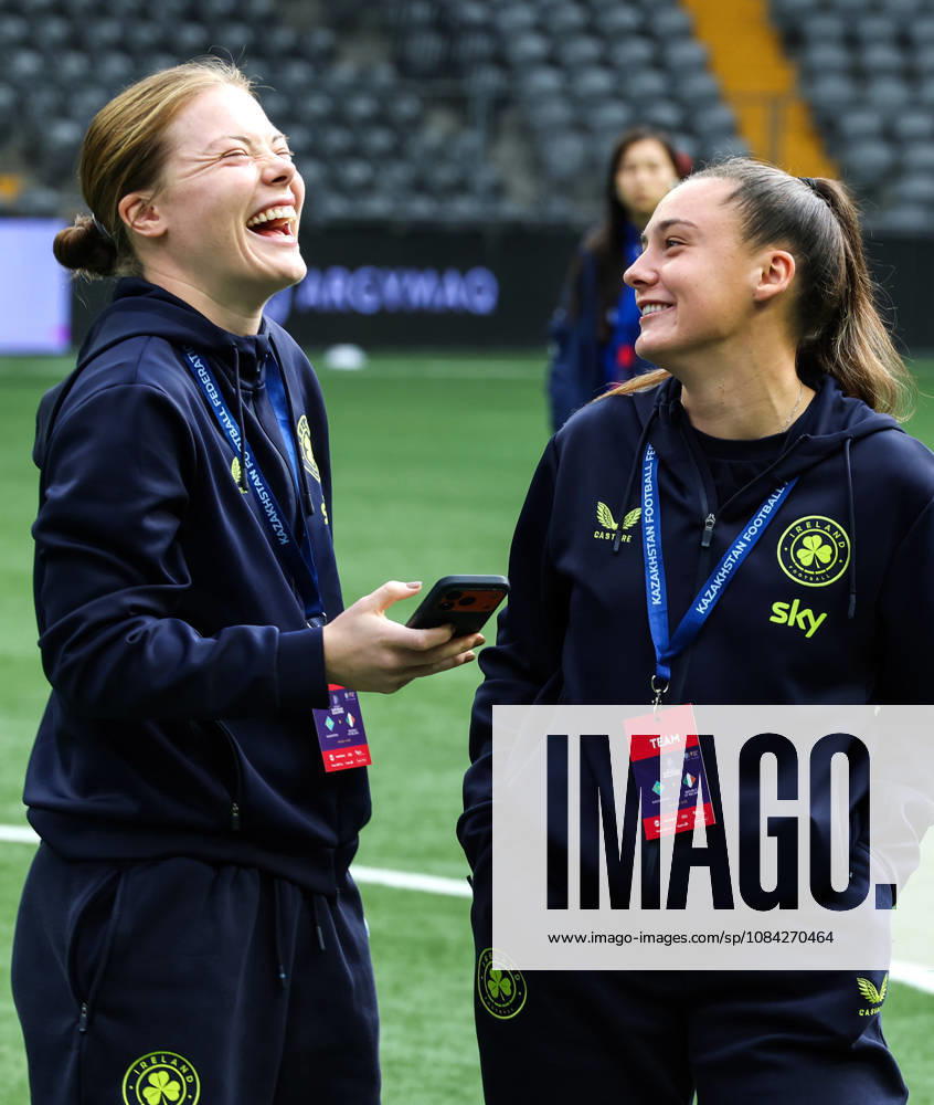 2027 FIFA Women s World Cup Round One Qualifying Play-off First Leg, Astana Arena, Astana, Kazakhstan 9 10 2026 Kazakhstan vs Republic of Ireland Irelands Emily Murphy and Jessica Ziu before the game Emily Murphy and Jessica Ziu before the game 9 10 2026