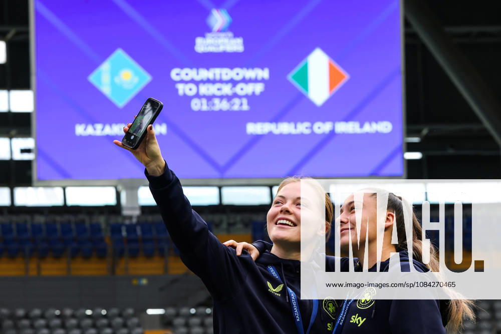 2027 FIFA Women s World Cup Round One Qualifying Play-off First Leg, Astana Arena, Astana, Kazakhstan 9 10 2026 Kazakhstan vs Republic of Ireland Irelands Emily Murphy and Jessica Ziu takes a selfie on the pitch before the game Emily Murphy and Jessica Ziu takes a selfie on the pitch before the game 9 10 2026