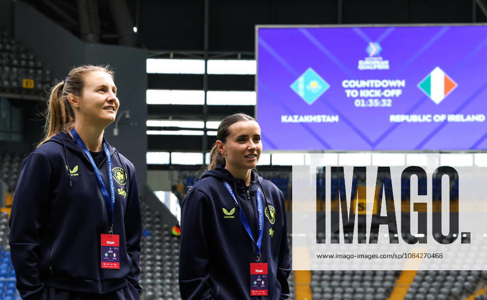2027 FIFA Women s World Cup Round One Qualifying Play-off First Leg, Astana Arena, Astana, Kazakhstan 9 10 2026 Kazakhstan vs Republic of Ireland Irelands Kyra Carusa and Chloe Mustaki before the game Kyra Carusa and Chloe Mustaki before the game 9 10 2026