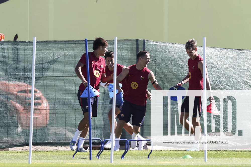 Gavi, Dani Olmo, Joao Cancelo and Brian Farinas during the training day of FC Barcelona, Barca ahead the Spanish League, Laliga EA Sports, football match against Getafe CF at Ciudad Esportiva Joan Gamper on October 09, 2026 in Sant Joan Despi, Barcelona, Spain. FC Barcelona Training And press conference, PK, Pressekonferenz - LaLiga EA Sports - ZUMAa181 20261009_zaa_a181_001