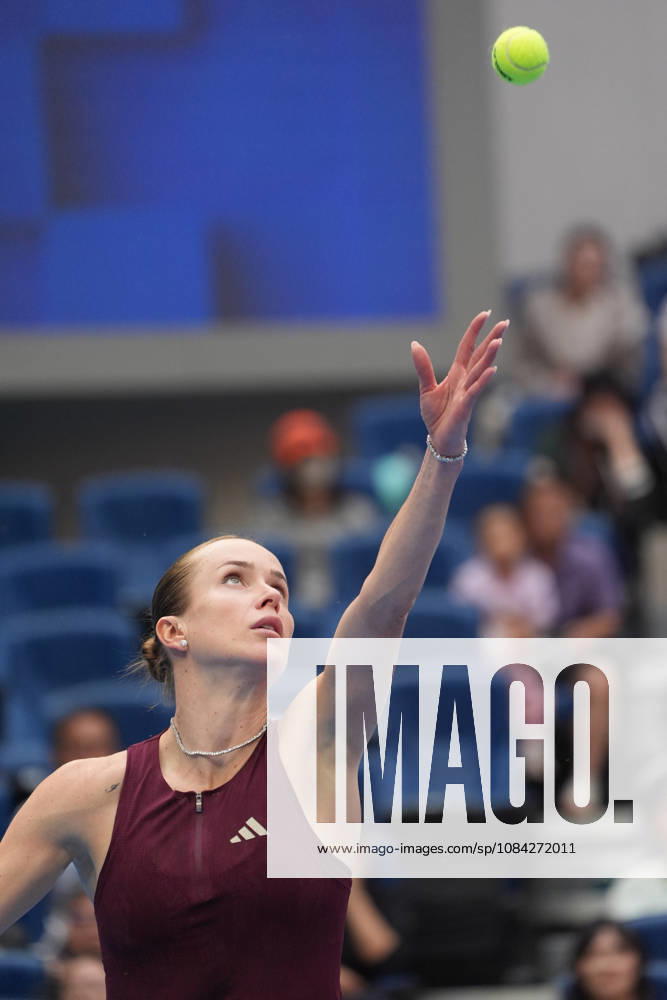 (261009) -- BEIJING, Oct. 9, 2026 -- Elina Svitolina of Ukraine serves during the women s singles quarterfinal match between Zheng Qinwen of China and Elina Svitolina of Ukraine at 2026 China Open tennis tournament in Beijing, China, Oct. 9, 2026. ) (SP)CHINA-BEIJING-TENNIS-CHINA OPEN-WOMEN S SINGLES (CN) XiexHan
