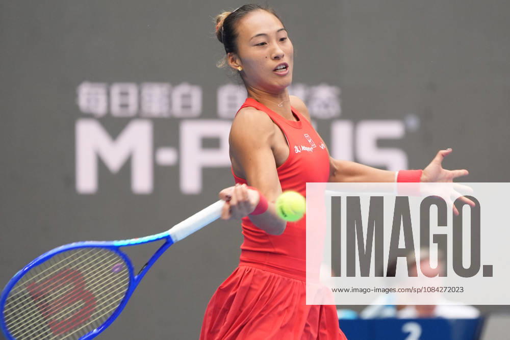 (261009) -- BEIJING, Oct. 9, 2026 -- Zheng Qinwen of China hits a return during the women s singles quarterfinal match between Zheng Qinwen of China and Elina Svitolina of Ukraine at 2026 China Open tennis tournament in Beijing, China, Oct. 9, 2026. ) (SP)CHINA-BEIJING-TENNIS-CHINA OPEN-WOMEN S SINGLES (CN) XiexHan