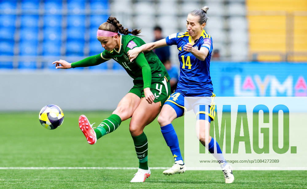 2027 FIFA Women s World Cup Round One Qualifying Play-off First Leg, Astana Arena, Astana, Kazakhstan 9 10 2026 Kazakhstan vs Republic of Ireland Irelands Caitlin Hayes and Yekaterina Babshuk of Kazakhstan Caitlin Hayes and Yekaterina Babshuk 9 10 2026