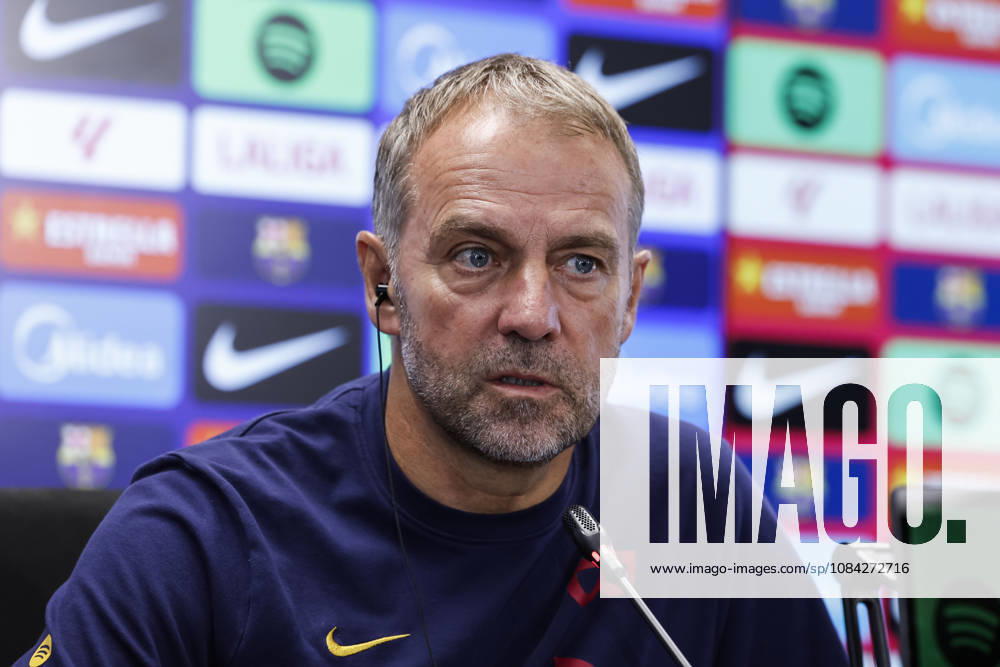 Hansi Flick, head coach of FC Barcelona, Barca attends his press conference, PK, Pressekonferenz during the training day of FC Barcelona ahead the Spanish League, LaLiga EA Sports, football match against Getafe CF at Ciudad Esportiva Joan Gamper on October 09, 2026 in Sant Joan Despi, Barcelona, Spain. Sant Joan Despi Spain - ZUMAa181 20261009_zaa_a181_037