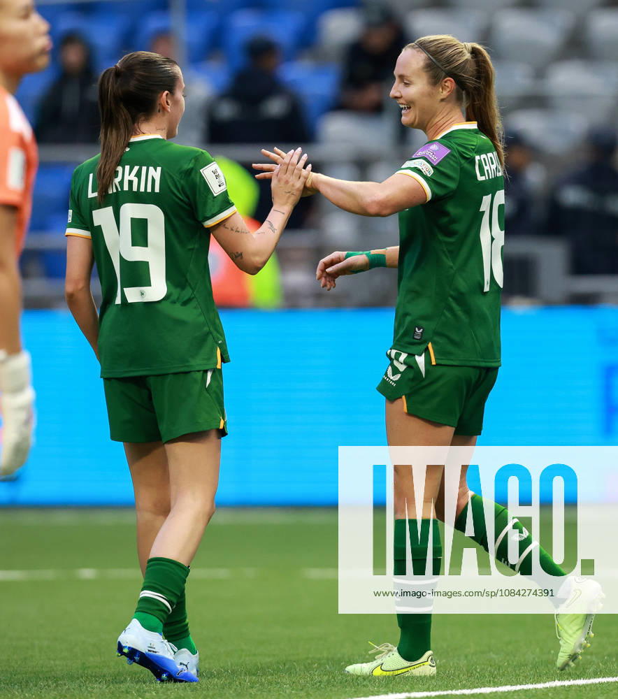 2027 FIFA Women s World Cup Round One Qualifying Play-off First Leg, Astana Arena, Astana, Kazakhstan 9 10 2026 Kazakhstan vs Republic of Ireland Irelands Kyra Carusa celebrates a goal with Abbie Larkin Kyra Carusa celebrates a goal with Abbie Larkin 9 10 2026