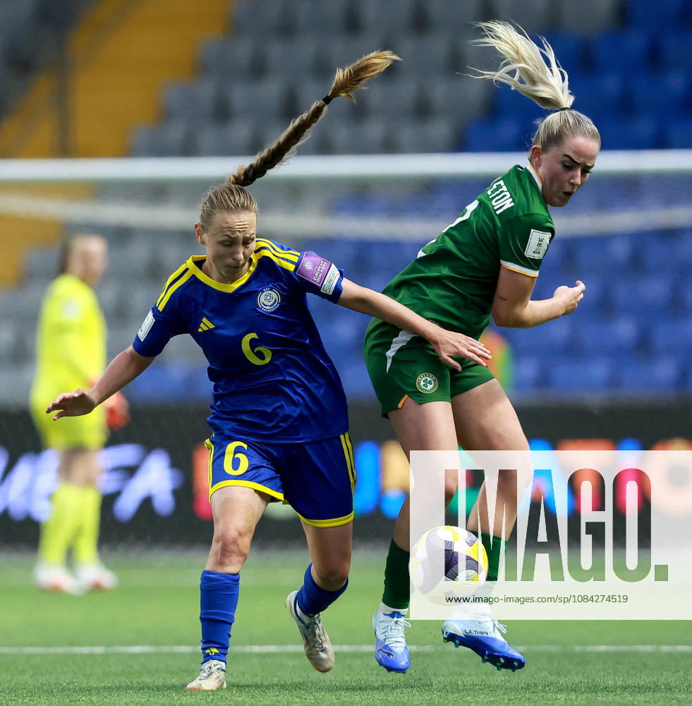 2027 FIFA Women s World Cup Round One Qualifying Play-off First Leg, Astana Arena, Astana, Kazakhstan 9 10 2026 Kazakhstan vs Republic of Ireland Irelands Jessie Stapleton with Anastassiya Nizamutdinova of Kazakhstan Jessie Stapleton with Anastassiya Nizamutdinova 9 10 2026