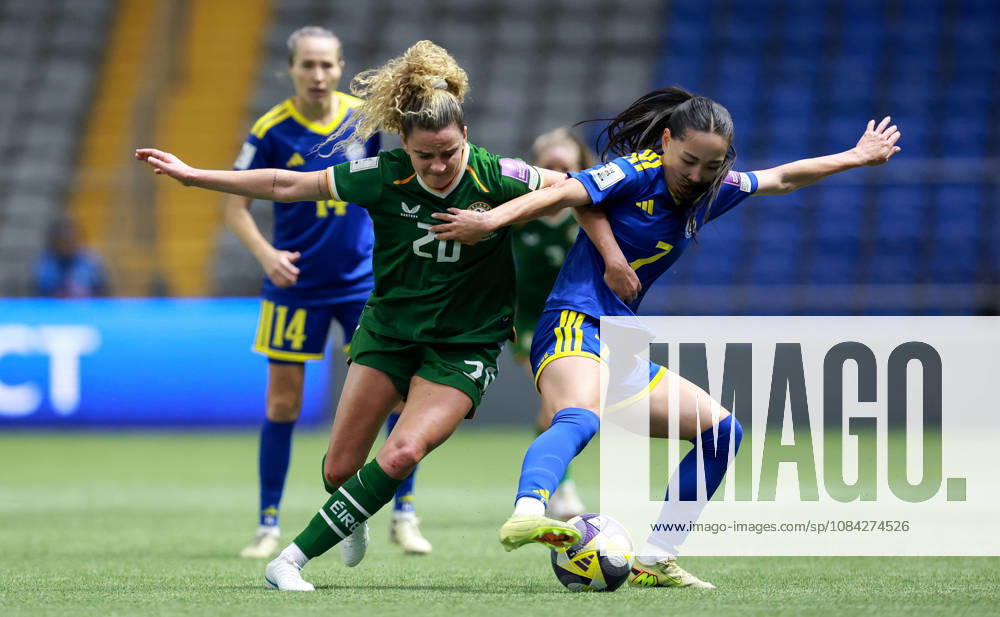 2027 FIFA Women s World Cup Round One Qualifying Play-off First Leg, Astana Arena, Astana, Kazakhstan 9 10 2026 Kazakhstan vs Republic of Ireland Irelands Leanne Kiernan with Leila Sadykova of Kazakhstan Leanne Kiernan with Leila Sadykova 9 10 2026