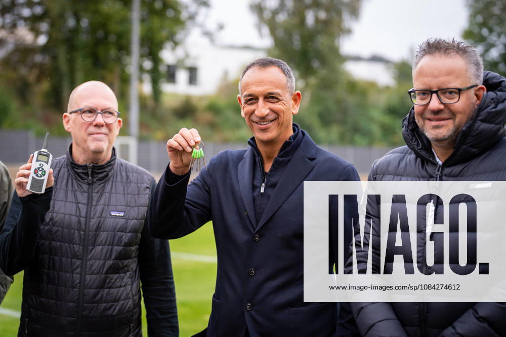 Dr. Dirk Kall (Kaufmaennischer Geschaeftsfuehrer, Alemannia Aachen), Rachid Azzouzi (Geschaeftsfuehrer Alemannia Aachen) und Bjoern Jansen (Alemannia Aachen, Praesident) TSV Alemannia Aachen Eroeffnung des neuen Trainigsplatzes, Saison 2026 2027, 09.10.2026 TSV Alemannia Aachen Eroeffnung des neuen Trainigsplatzes, Saison 2026 2027, 09.10.2026 Aachen