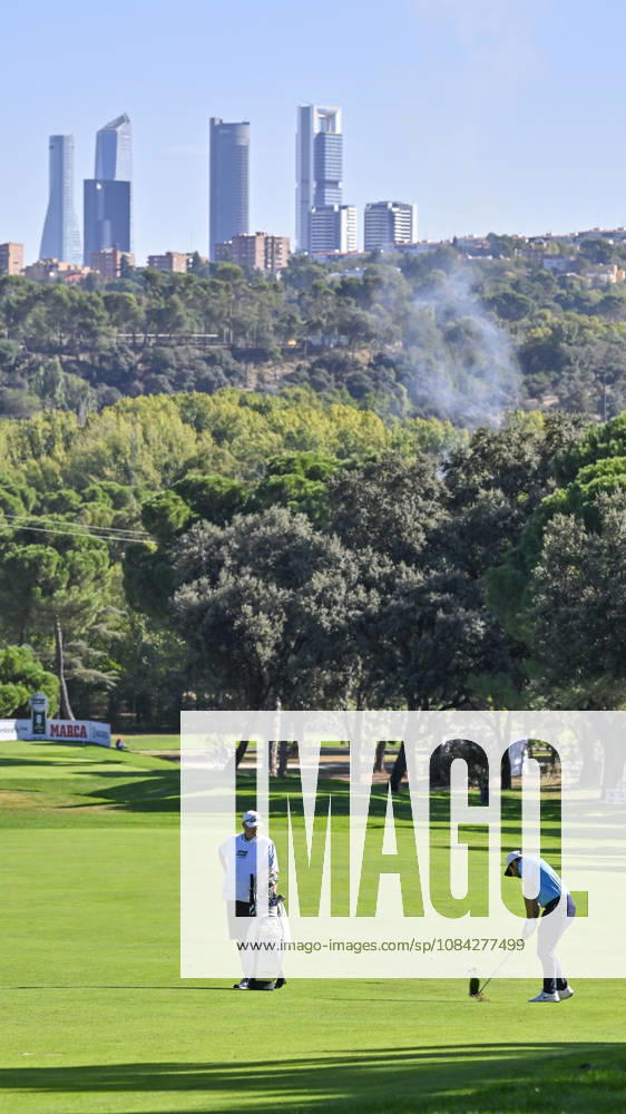 ADRIAN OTAEGUI of United Arab Emirates hitting the ball from the center of the fairway during the Open de Espao±a presented by Madrid at Club de Campo Villa de Madrid on October 09, 2026 in Madrid, Spain. Madrid Spain - ZUMAc312 20261009_zsp_c312_179