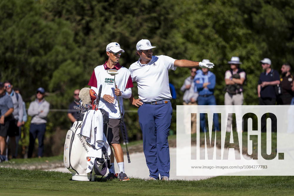 Open de Espana presented by Madrid - Day Two MADRID, SPAIN - OCTOBER 9: Eugenio Chacarra of Spain (R) interacts with his caddie on day two of the Open de Espana presented by Madrid at Club de Campo Villa de Madrid on October 9, 2026 in Madrid, Spain. Madrid Club de Campo Villa de Madrid Madrid Spain