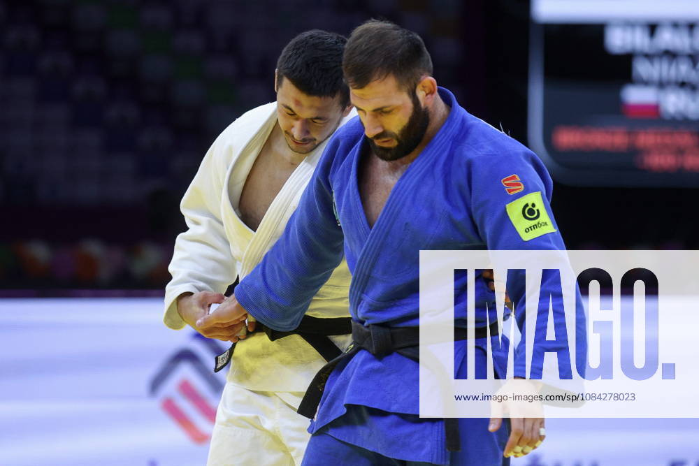 AZERBAIJAN, BAKU - OCTOBER 9, 2026: Niyaz Bilalov (L) of Russia and Arman Adamian of Russia are pictured after their -100 kg bout as part of the 2026 World Judo Championships at the National Gymnastics Arena 2026 World Judo Championships In Baku - ZUMAt113 20261009_zaa_t113_716