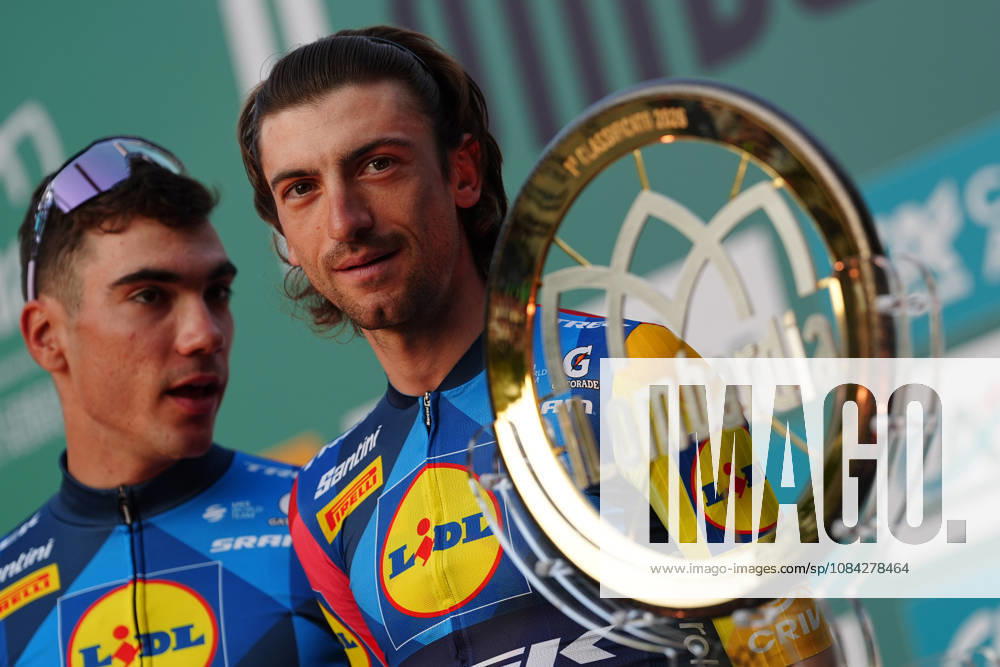 Italy s Giulio Ciccone of Lidl-Trek during the team presentation on the eve of the 120th edition of Il Lombardia cycling race, in Bergamo on October 9, 2026, prior to the 239 km one-day race from Bergamo to Como, Italy.