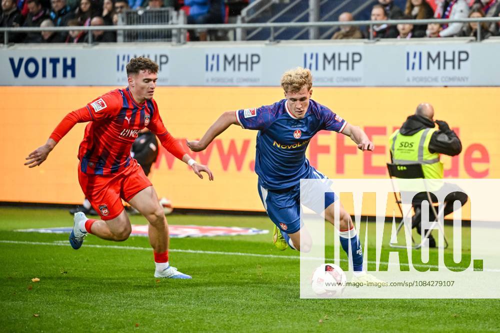 Paul Hennrich (1. FC Heidenheim 1846) und Mika Haas (1. FC Kaiserslautern) im Zweikampf waehrend des spiels der 2. Bundesliga zwischen 1. FC Heidenheim und 1. FC Kaiserslautern, Voith-Arena am 09. October 2026 in Heidenheim an der Brenz, Deutschland. (Foto von Harry Langer DeFodi Images) +++ Paul Hennrich (1. FC Heidenheim 1846) und Mika Haas (1. FC Kaiserslautern) battle for the ball during the 2nd Bundesliga match between 1. FC Heidenheim and 1. FC Kaiserslautern at Voith-Arena on October 9, 2026 in Heidenheim an der Brenz, Germany. (Photo by Harry Langer DeFodi Images) DFB DFL REGULATIONS PROHIBIT ANY USE OF PHOTOGRAPHS AS IMAGE SEQUENCES AND OR QUASI-VIDEO. (Photo by Harry Langer DeFodi Images) DFB DFL REGULATIONS PROHIBIT ANY USE OF PHOTOGRAPHS AS IMAGE SEQUENCES AND OR QUASI-VIDEO. -