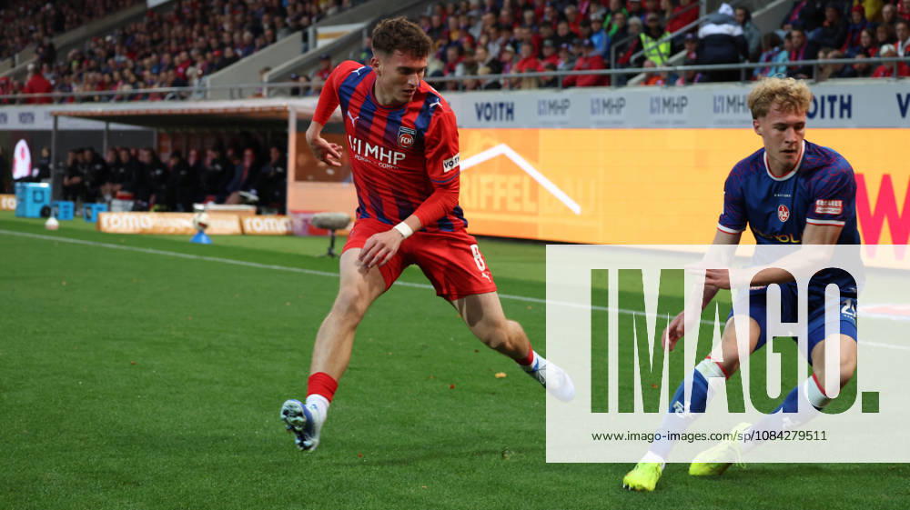 Fussball 2.Bundesliga, 1.FC Heidenheim - 1.FC Kaiserslautern v.l. Paul Hennrich (1FC Heidenheim 1846) Mika Haas (1.FC Kaiserslautern) Heidenheim