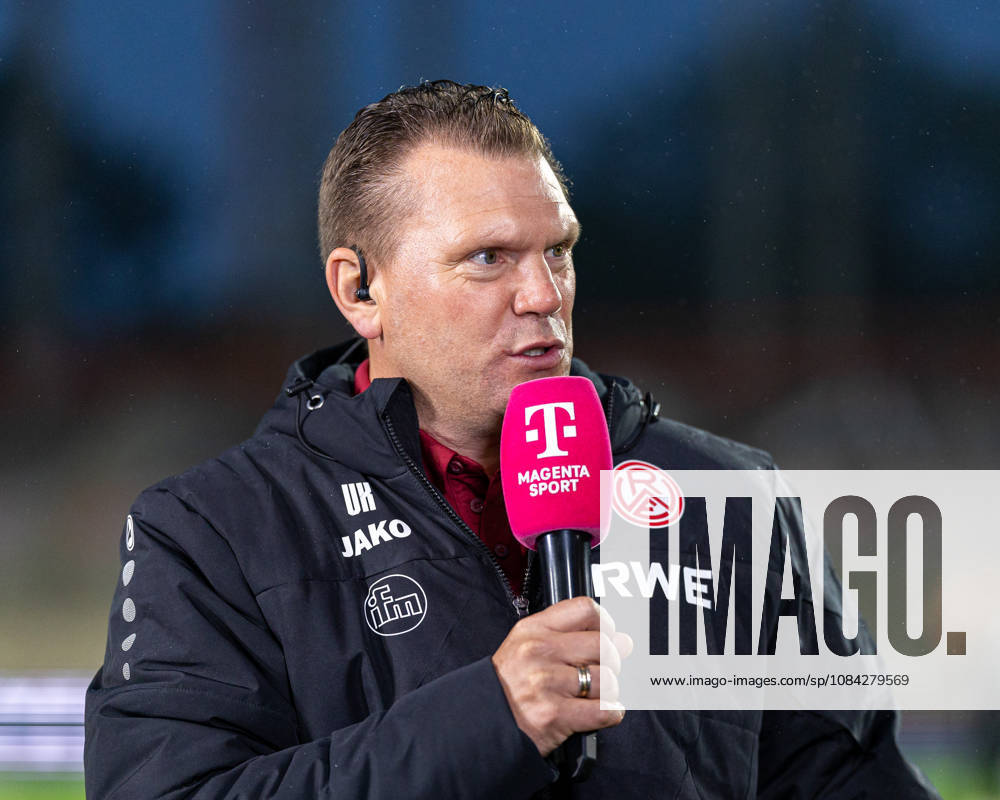 Uwe Koschinat (Rot-Weiss Essen, Cheftrainer) im Interview bei Magenta GER, SC Preussen Muenster vs. Rot-Weiss Essen, Fussball, 3. Liga, 8. Spieltag, Spielzeit 2026 2027, 09.10.2026 DFL Regulations prohibit any use of photographers as image sequences and or quasi-video. GER, SC Preussen Muenster vs. Rot-Weiss Essen, Fussball, 3. Liga, 8. Spieltag, Spielzeit 2026 2027, 09.10.2026 Muenster